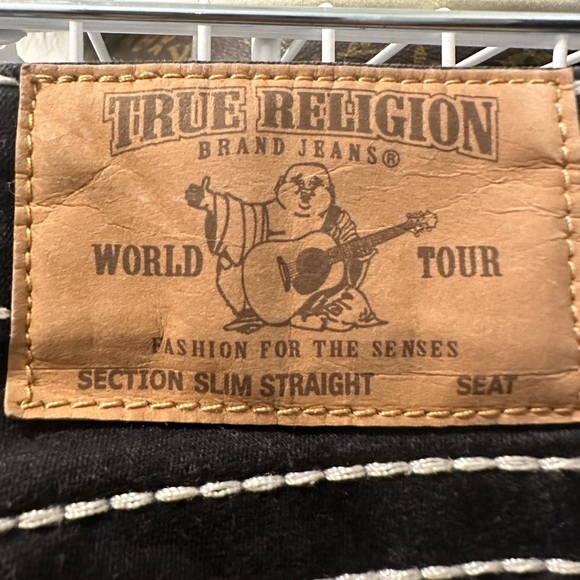 True Religion Black Skinny Jeans with White Stitching - Picture 8 of 11